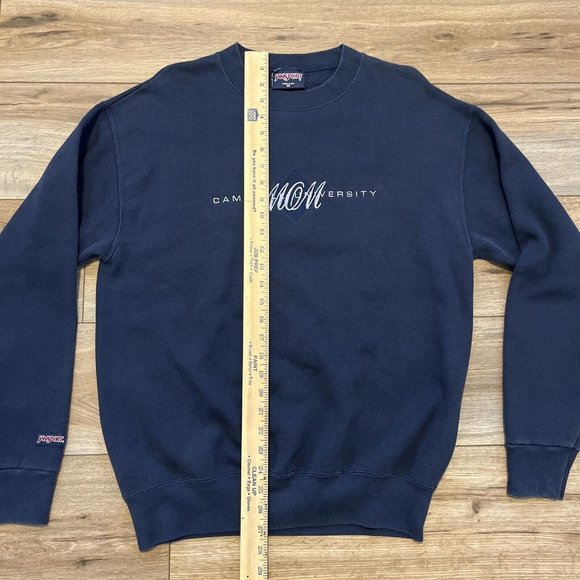 Jansport Campbell University Sweatshirt SZ Medium Navy Vintage 90s USA Made - Picture 9 of 9